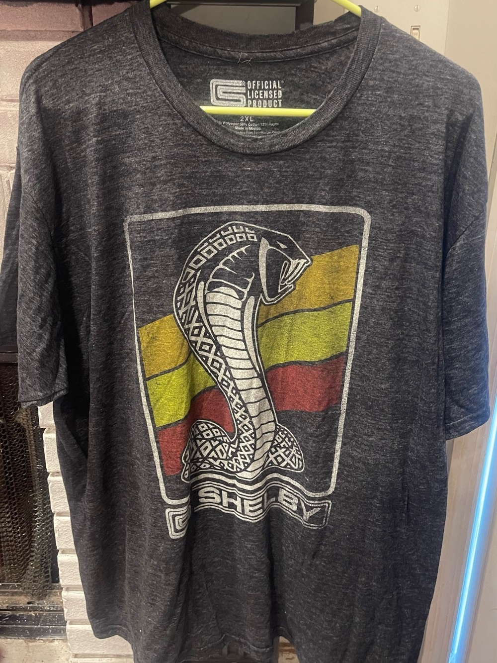 Shelby Men's Gray Cobra Graphic T-Shirt - 2XL